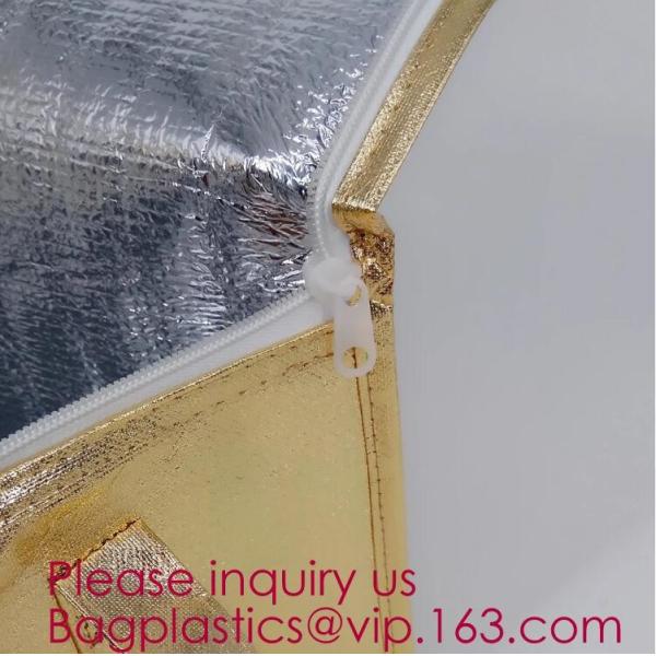 Custom Frozen Food Insulation Foil Liner Aluminum Foil Bubble Thermal Insulation Bag,Imprint Portable Non-Woven Large In