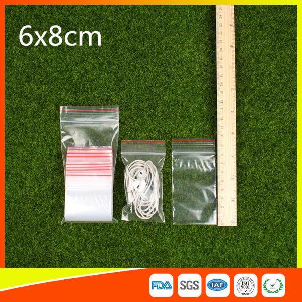 Quality Polythene Clear Ziplock Bags Self Press Bags Grip Seal Bag With Red Lines wholesale