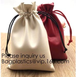 Cheap Soft Offwhite and Red PU Leather Bag For Packaging,Custom Pink Brown Faux Leather Drawstring Pouch Faux Leather Jewelry for sale