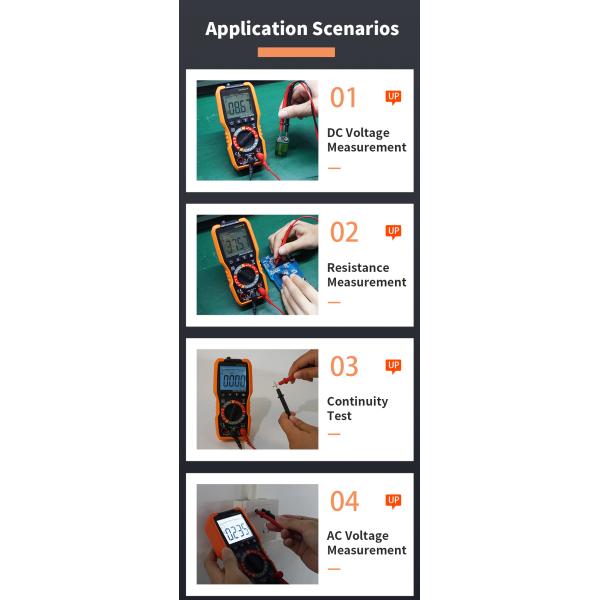 Flash Light NCV Digital Multimeter 4000 Counts Display 600V AC DC Voltage Measurement