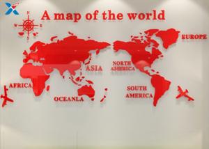China Office Creative Acrylic Shapes Craft / 3D Acrylic Stereo World Map Wall Sticker on sale