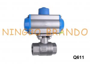 Cheap 2 Way Thread Port Pneumatically Actuated Ball Valve Stainless Steel for sale