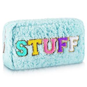 Cheap Travel Chenille Letters Plush Preppy Makeup Bag Small Shockproof With Zipper for sale