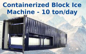 Big Capacity Containerized Block Ice Machine Convenient Air Cooling 10t