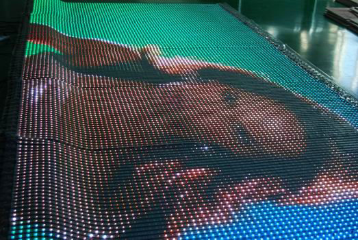 Digital Visual Flexible Led Curtain Display Hire , Led Video Curtain Black Stage Decoration