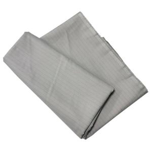 Cheap Grey 10mm Stripe Heavyweight ESD Polyester Cotton Fabric 65% Polyester 1% Carbon Fiber for sale