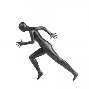 Cheap Female Running Sports Mannequin Display Black Full Body Frosted Glass Fiber for sale