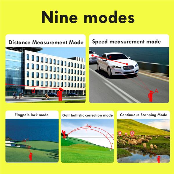 8X Golf Ball Laser Distance Finder With Pinsensor Battery