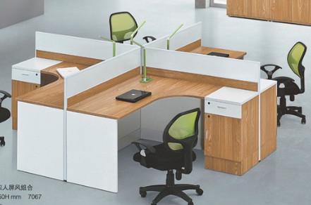 Quality modern 4 seats office table low partition with drawers in warehouse in Foshan wholesale