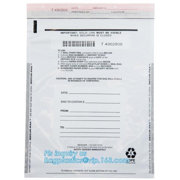 Evidence Paper Document Digital Opaque Bag, cash deposit bag, Security Bags Plastic Deposit PE Bag Cash Envelope Check S