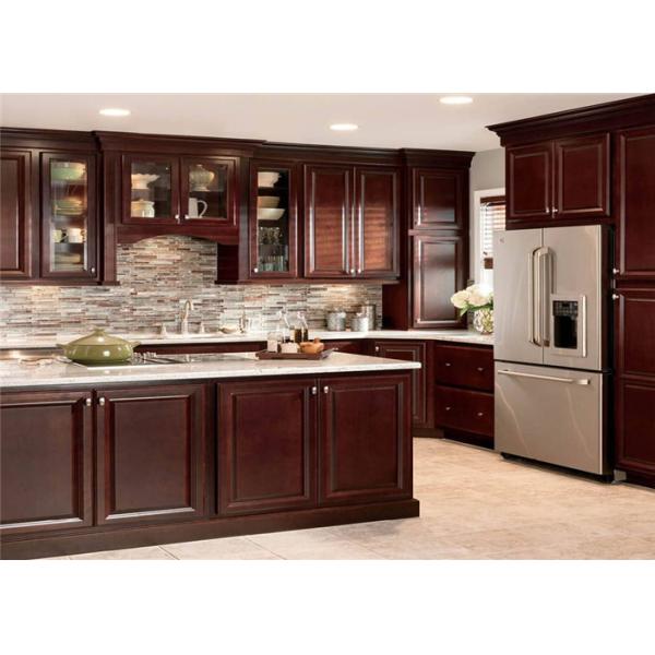 Modern Solid Wood White Kitchen Cabinets MDF Board With Single Sink / Faucet