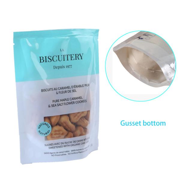 custom printed smell proof plastic bag stand up clear window for biscuit ,candy .coffee ,weeds