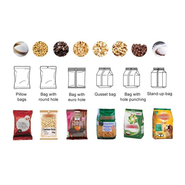Dried Foods Fruit Chips 60 Bags / Min VFFS Packing Machine