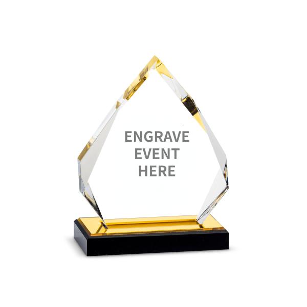 6'' Clear Diamond Acrylic Recognition Awards Trophy Plaque Customized Engraving