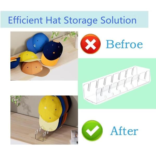 Easy Installation Acrylic Rack Shelves For Baseball , Caps Hat Holder Organizer