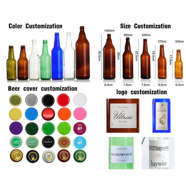 Carbonated Bulk Glass Beer Bottles 330ml 12 Oz Transparent Clear