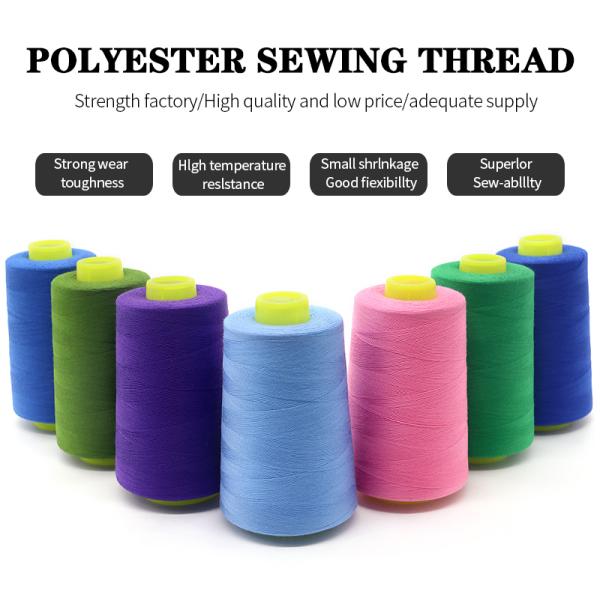 Polyester Sewing Thread for Machine Embroidery Supplies and 100% Spun Polyester Yarn