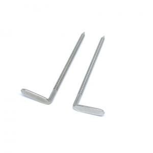 China Polished 304 Stainless Steel Ring Shank Nails With Right Angle Head on sale
