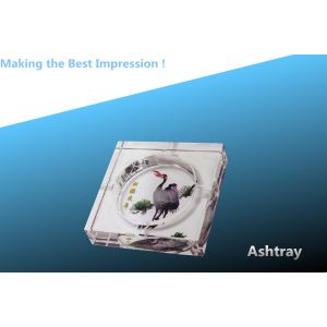 Cheap glass ashtray/crystal ashtray/ashtray/cigarette gift/red -crowned crane ashtray for sale