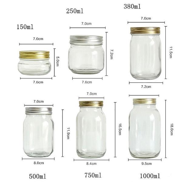 750ml 1000ml Round Glass Storage Jar With Airtight Lids