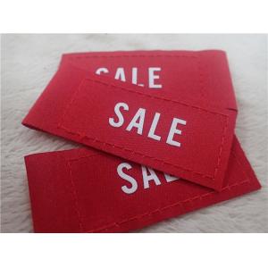 Buy cheap Silk Printing White Logo On Woven Clothing Labels For Jacket Comfortable from wholesalers