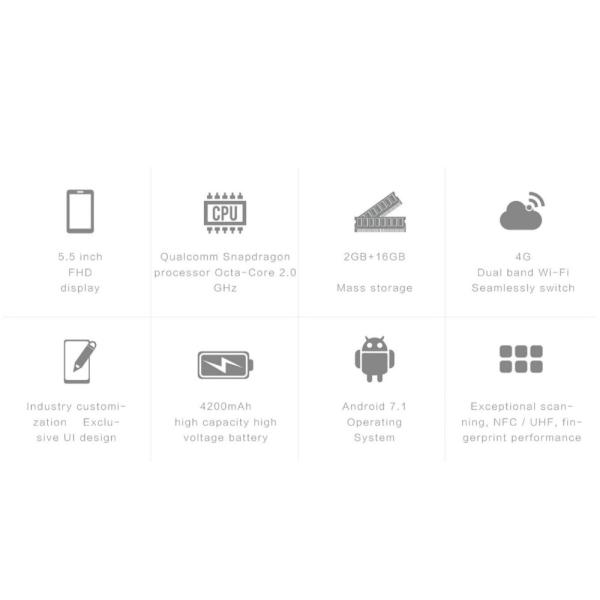 5.5 " PDA Digital Personal Assistant , Android 7.1 Portable Barcode Scanner QR Code Scanning