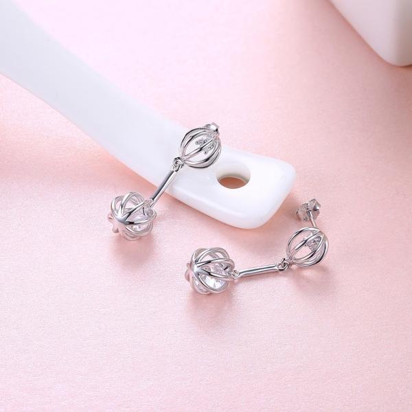 0.12oz 2.8X0.8cm Sapphire Stud Earrings Alloy Zircon Stone Earrings