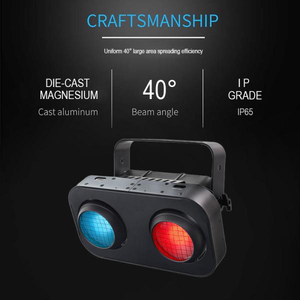 2 Eyes 2x90W RGB 2IN1 LED COB Blinder Light Amber Warm White Professional DJ Party Stage Effect Lighting