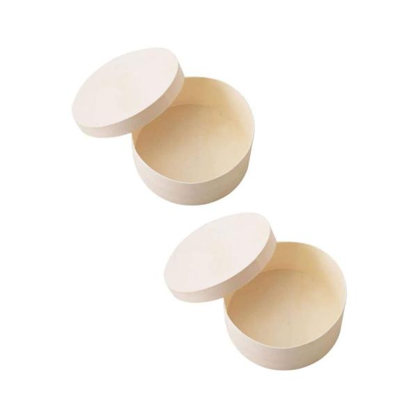 OEM ODM Unfinished Round Wooden Storage Box With Lid Circular Wooden Box