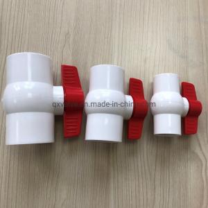 Cheap 1/2 prime prime Inch PVC One Way Ball Valve Red Handle for UV Protection and Industrial for sale