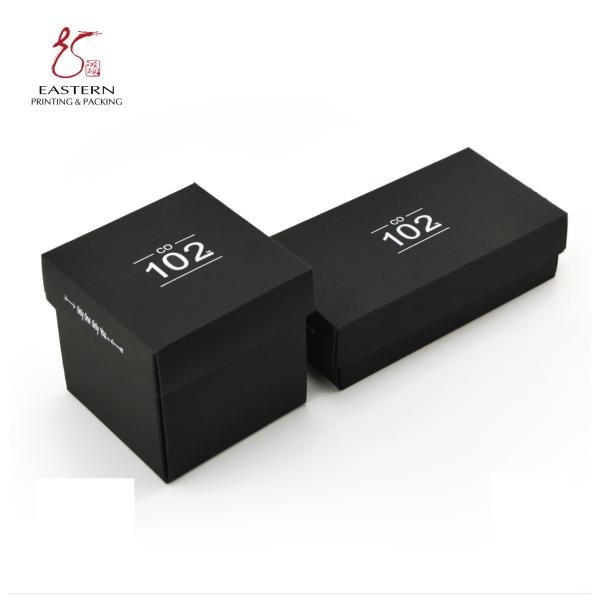 Square 350gsm Black Cardboard Packaging Boxes , Tie Packaging Boxes 10cm Width