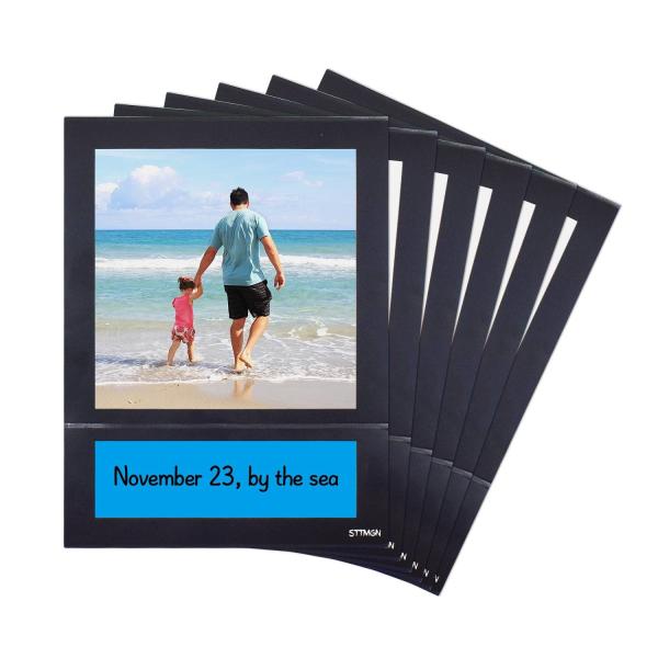 Custom Size Magnetic Photo Pocket Black With Dry Erase Label
