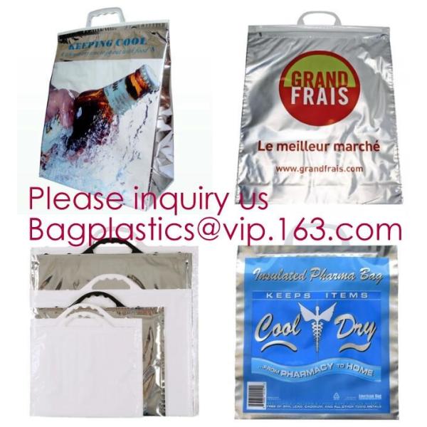 Aluminum Foil Insulated Cooler Bags Waterproof Folding Thermal Lunch Bag,Zip-Lock Grocery Handle Thermal Insulation Cool