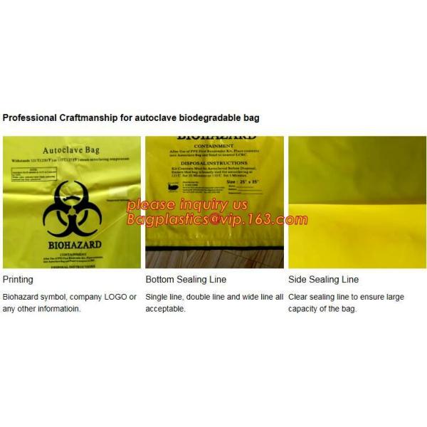 Biohazard Garbage Bag for hospital Waste, Biohazard medical waste Plastic Bags For clinical Disposal, HDPE biodegradable