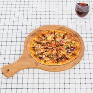 Cheap Fashionable Design Round Shape Bamboo Pizza Board , Wooden Pizza Board With Handle for sale