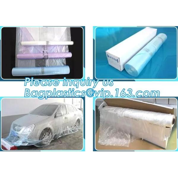auto polyurethane masking plastic for painting 4*300m, 3m plastic auto paint masking protection film for cars, bagplasti