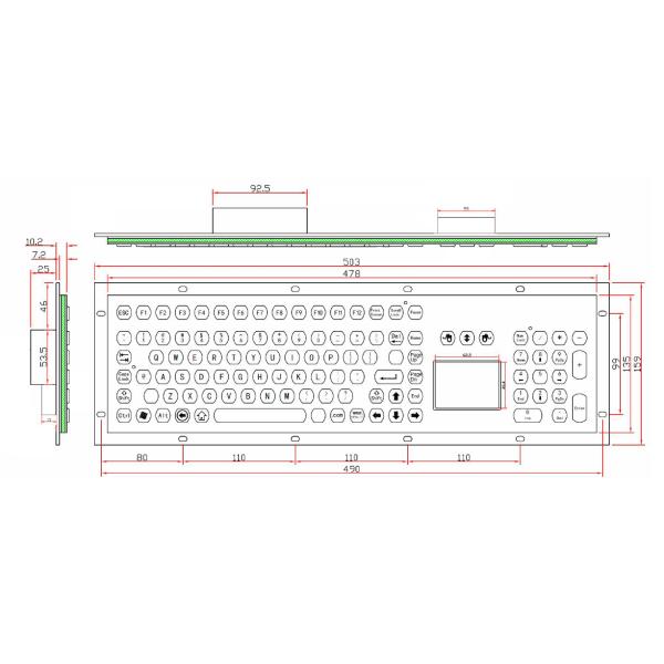 Customizable Industrial Keyboard With Touchpad 109 Keys Type Anti Scratch