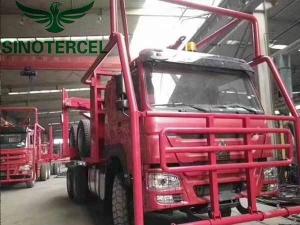 Cheap 30000kg 60000kg Log Semi Trailer Red Semi Log Trailers For Sale for sale