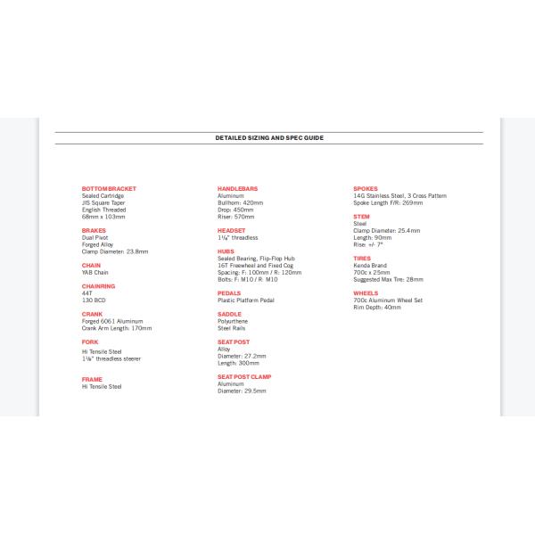 54cm 21'' 700C Fixed Gear Bicycle Classic Vintage Single Speed With Brakes