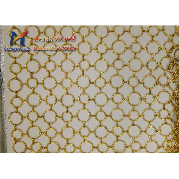 Electroplating Ring Mesh Curtain 1.2mm 10mm Rose Gold Wire Mesh