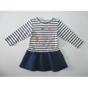 China Long Sleeve Pretty Baby Girl Dresses Yarn Dyed Stripe Cotton on sale