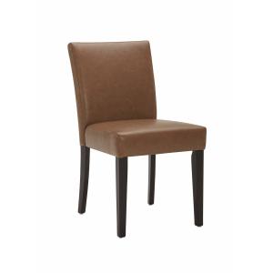 Solid Back Leather Dining Room Chairs Faux Leather Upholstered Side Chair