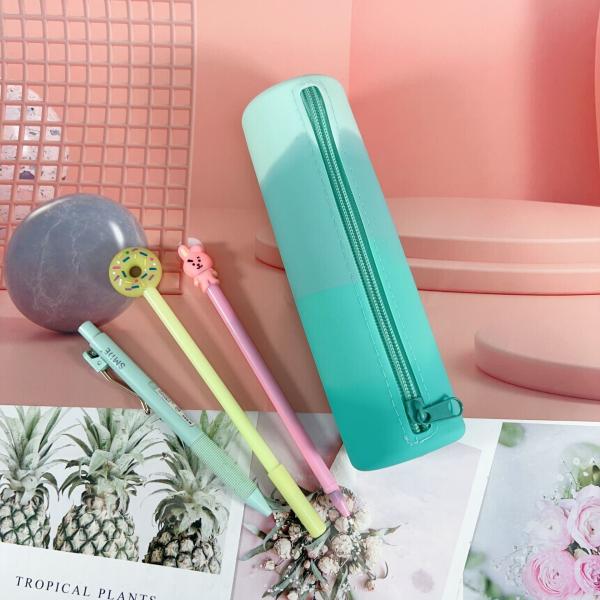 Stylish Silicone Pencil Pouch Portable and Waterproof Pen Bag for Office Supplies
