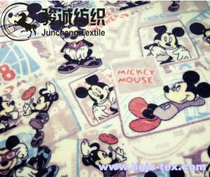 Cheap Mickey Mouse Printed Flannel Baby Blanket Fabric Coral Fleece for apparel/bed sheet for sale