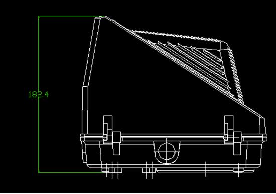 OEM 337*216.5*183mm 60W/100W wall light housing Glass cover balck color garden light die casting aluminum heat sink