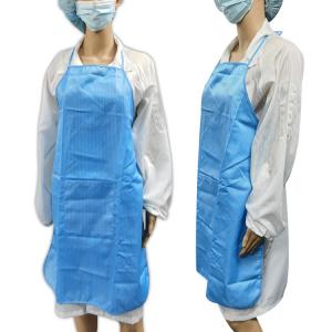 Cheap Unisex Cleanroom ESD Antistatic Apron With Waist Adjustment Belt for sale