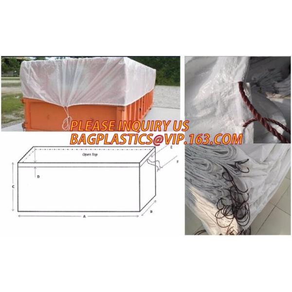PE Dumpster Container Drawstring Liners,8 Mil Black Open Top Drawstring Dumpster Container Liners,Polyethylene roll-off