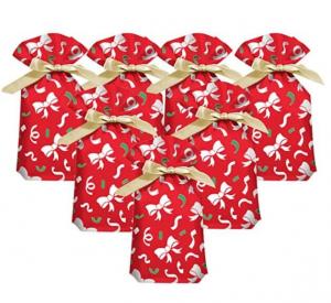 China 5.8×9.5 Christmas Drawstring PE Candy Wrap Bag on sale