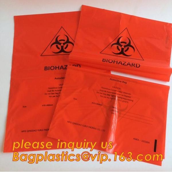 Biohazard Garbage Bag for hospital Waste, Biohazard medical waste Plastic Bags For clinical Disposal, HDPE biodegradable