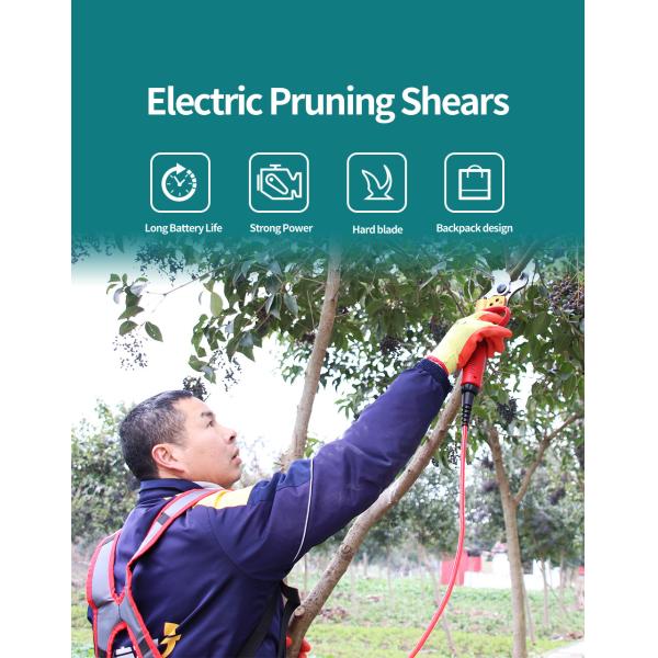 40mm Cordless Electric Pruner, Battery Pruning Shears, Portable Wireless Secateurs